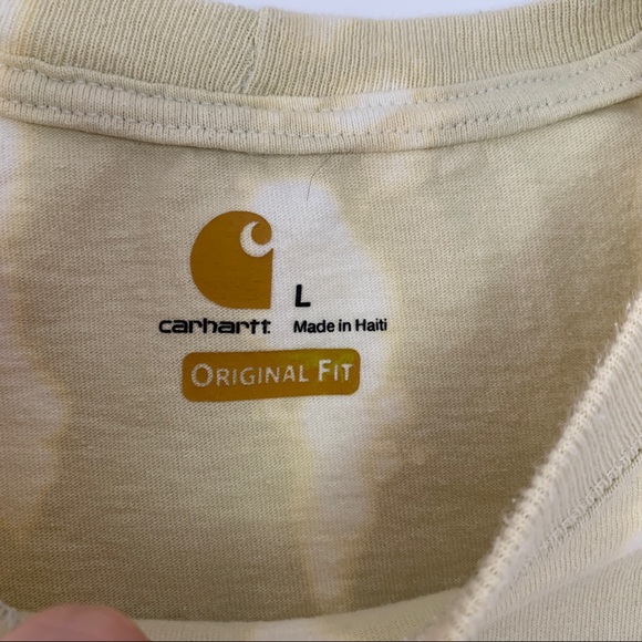 Carhartt Beige Custom Bleach Dye Tee Shirt Large - Picture 5 of 6